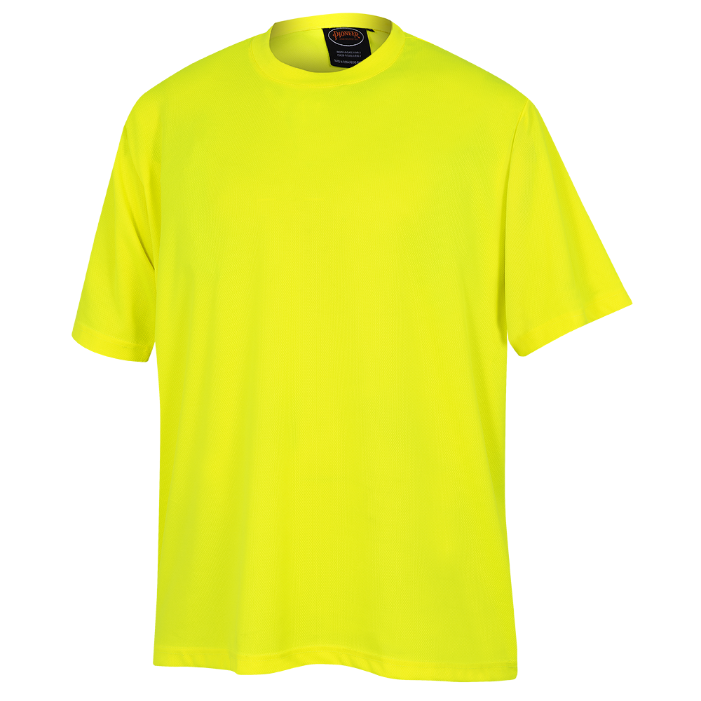 Birdseye Safety Work T-Shirts - Birdseye Poly - Yellow/Green