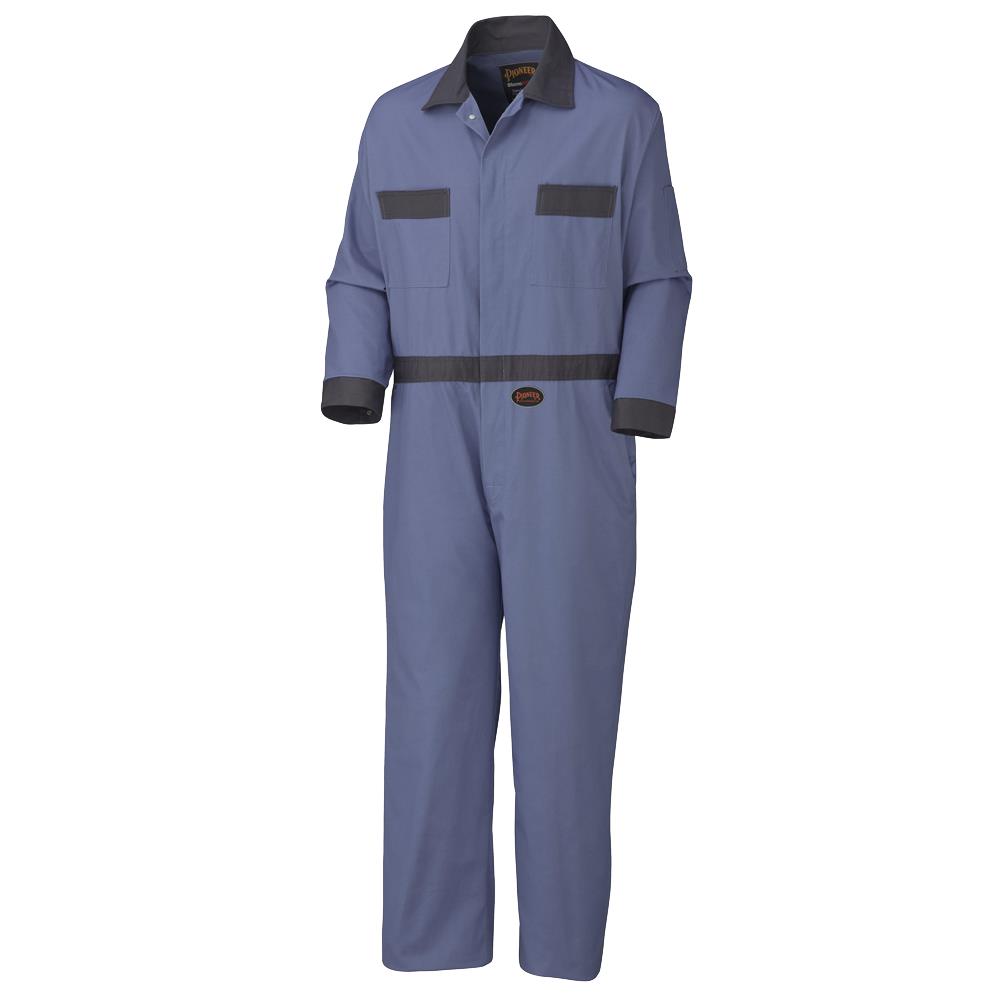 Coveralls with Concealed Brass Buttons - 100% Cotton - Tall - Navy