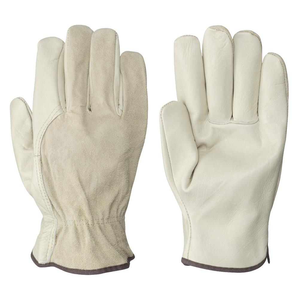 Driver's Cowgrain Gloves - Internal Elastic - Unlined - Beige