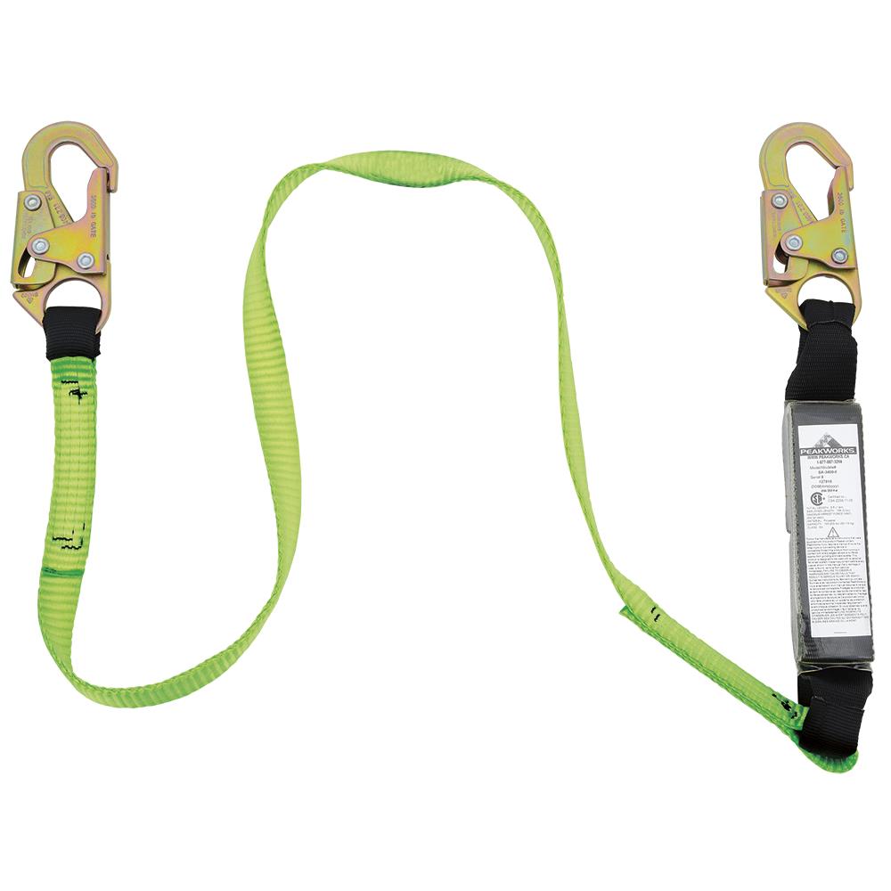 E4 Shock Absorbing Lanyard - SP - Single Leg - Snap Hooks - 3' (0.9 m)