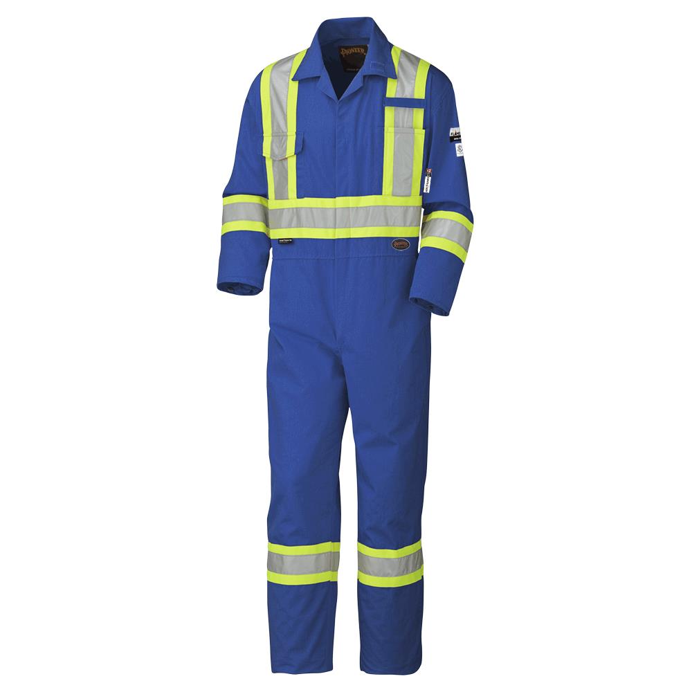 Flame-Gard/Arc Rated Safety Coveralls-98% Cotton/2% Antistatic-Tall-Royal Blue