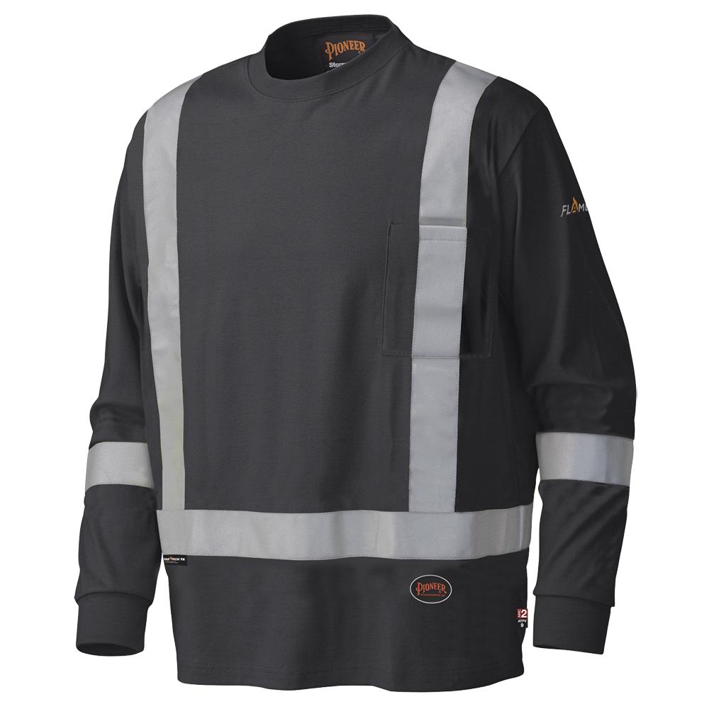 FR/Arc Rated Long-Sleeved Safety Shirts - 100% Cotton - Black