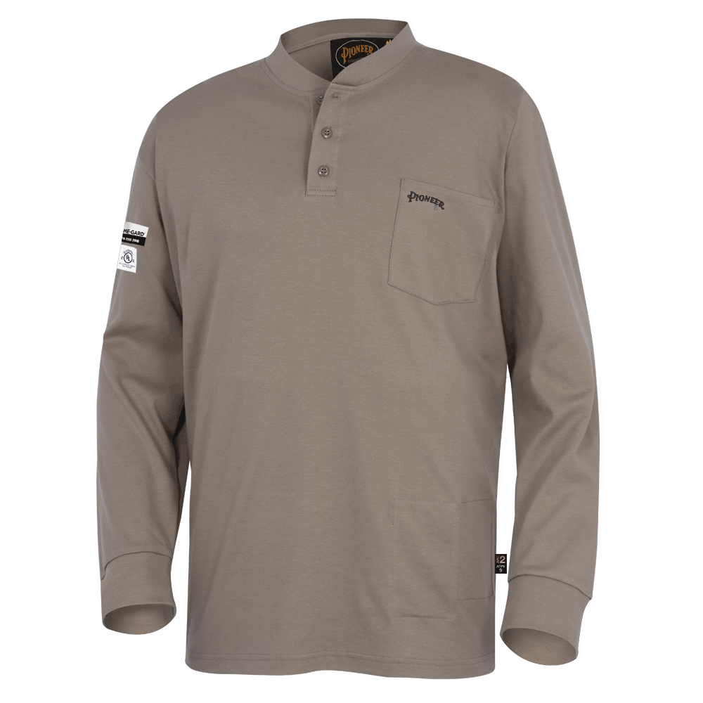 FR/Arc Rated Long-Sleeved Shirts - 100% Cotton - Beige