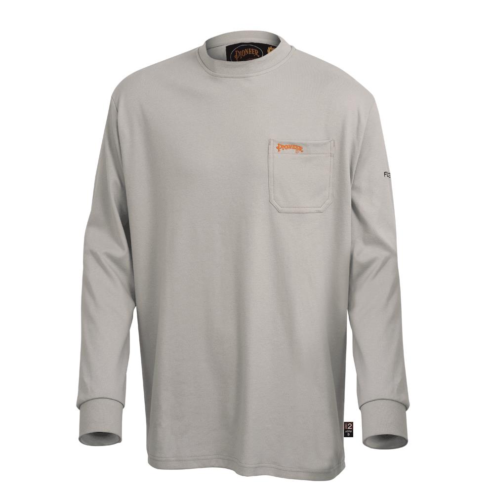 FR/Arc Rated Long-Sleeved Shirts - 100% Cotton - Light Grey