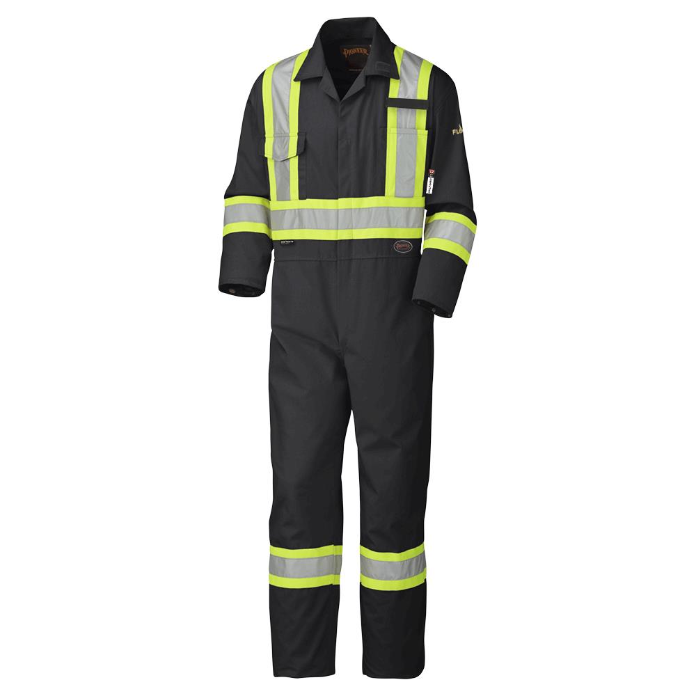 FR/Arc Rated Safety Coveralls - 100% Cotton - Tall - Black