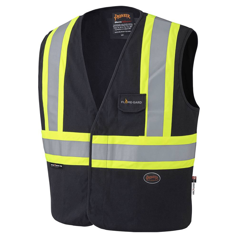 FR Safety Vests - 100% Cotton - Black