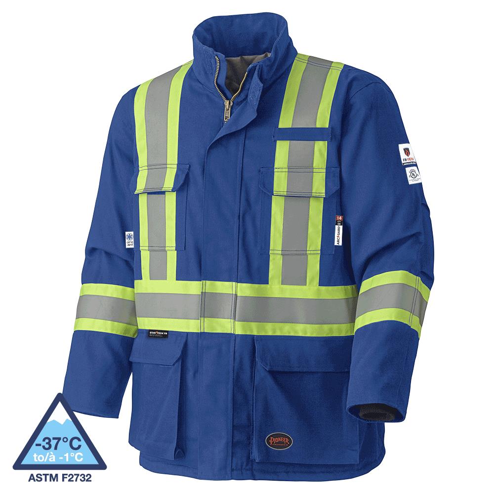 FR-Tech 88/12 - Arc Rated Quilted Safety Parkas - Modacrylic Insulation - Royal