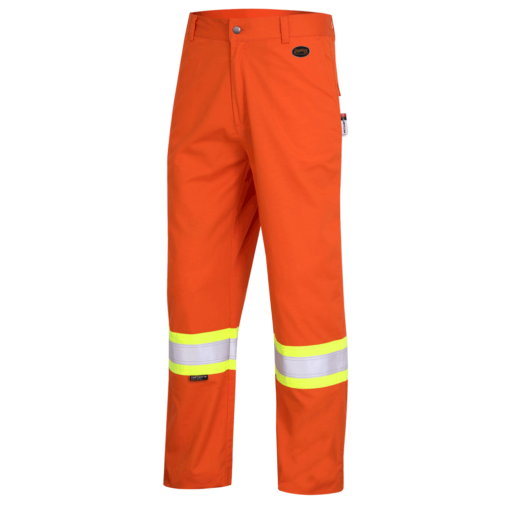 FR-Tech® 88/12 Flame Resistant/Arc Rated 7 oz Hi-Viz Safety Pants - Hi-Viz Orange