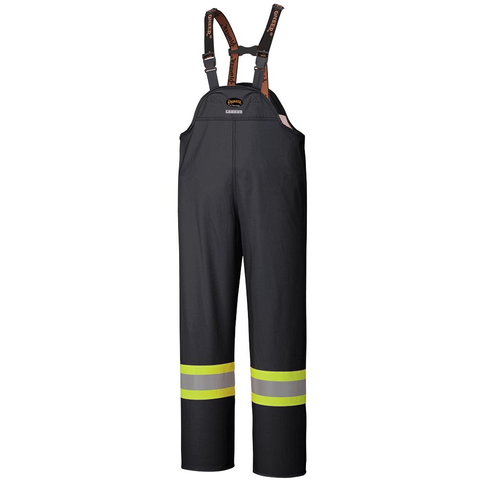FR Waterproof Safety Bib Pants - PU Stretch - Black
