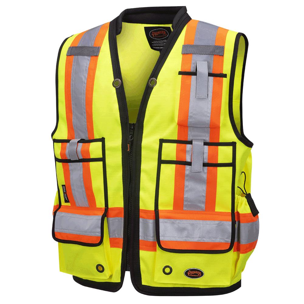 Hi-Viz 1200D High Denier Surveryor's Vests - Hi-Viz Yellow