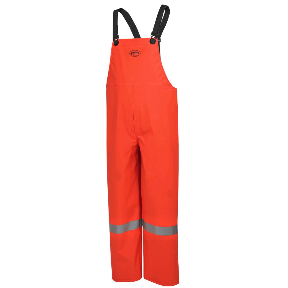 Hi-Viz Flame Resistant Waterproof Bib Pants - PVC/Polyester/PVC - Hi-Viz Orange