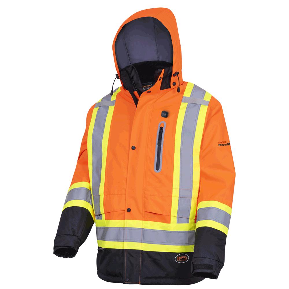 Hi-Viz Heated Insulated Safety Jackets - Hi-Viz Orange