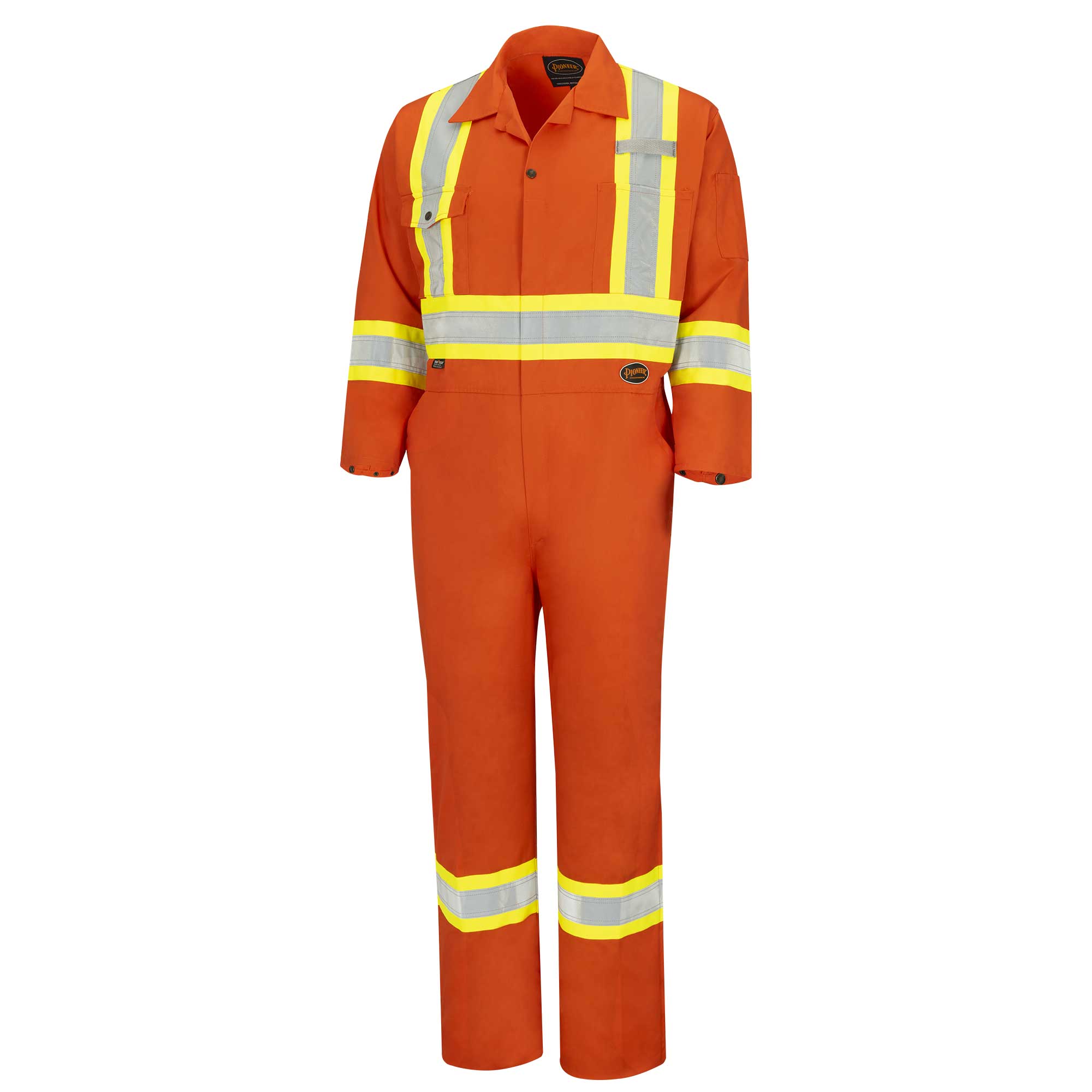 Hi-Viz Industrial Wash Safety Coveralls - Poly/Cotton - Tall - HV Orange
