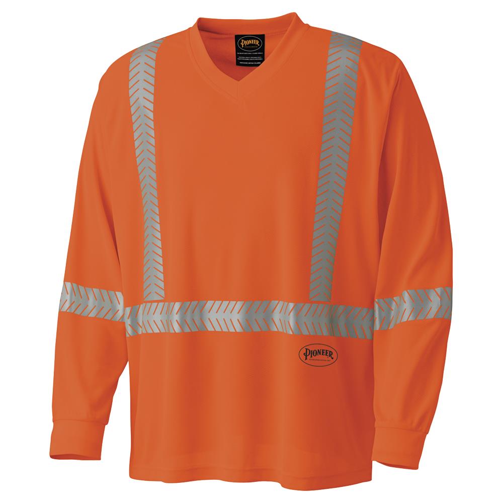 Hi-Viz Long-Sleeved Safety Shirts - CoolPass® - 50+ UV Protection - Hi-Viz Orange