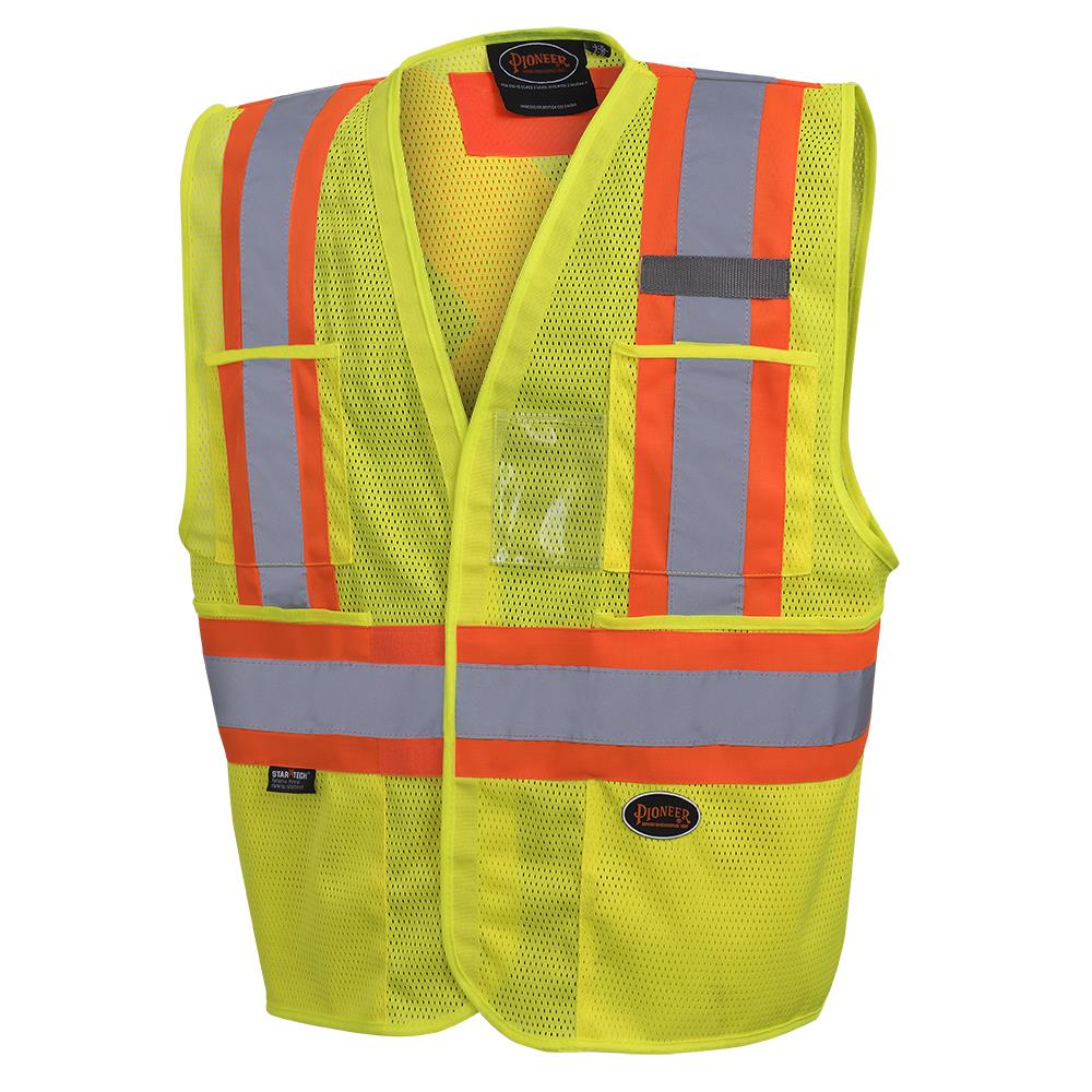 Hi-Viz Non Tear-Away Mesh Vests - Poly Mesh - HV Yellow/Green