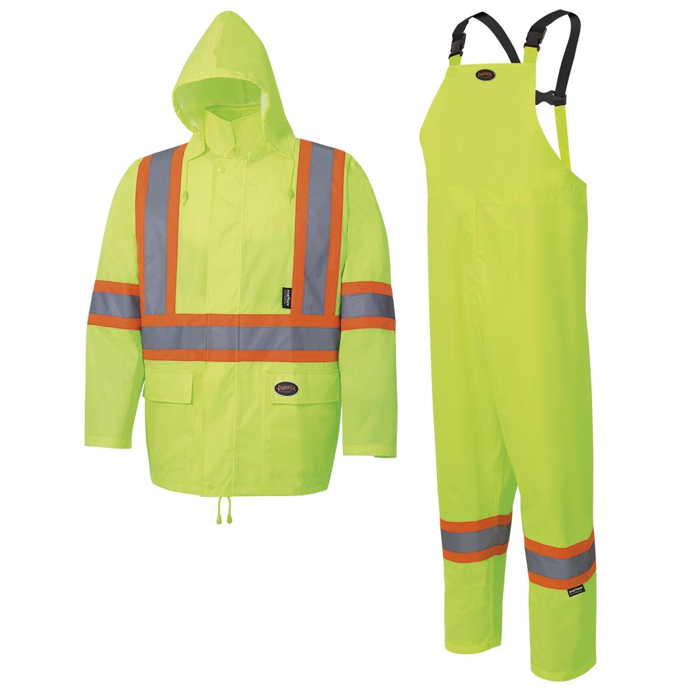 Hi-Viz Rainsuit - 150D Oxford Poly/PU - HV Yellow/Green