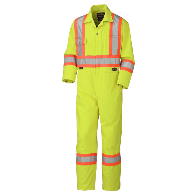 Hi-Viz Safety Coveralls - Poly/Cotton - Yellow/Green