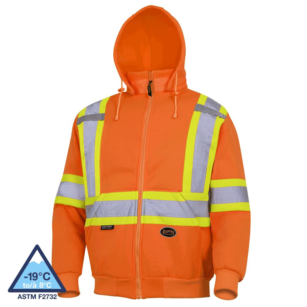 Hi-Viz Safety Hoodies - 10.5 oz (360 GSM) Polyester Fleece - HV Orange