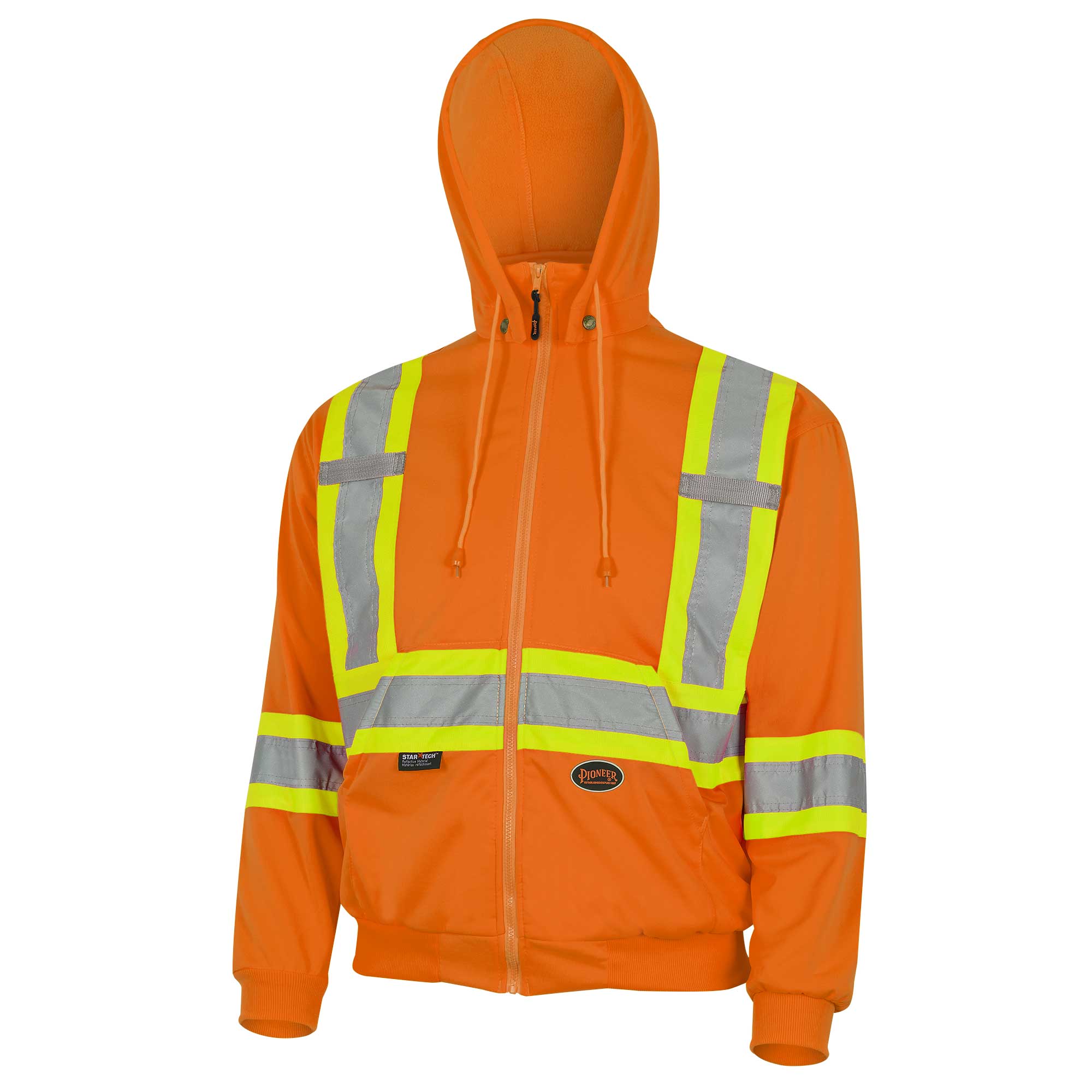 Hi-Viz Safety Hoodies - 7 oz (240 GSM) Micro Fleece - HV Orange