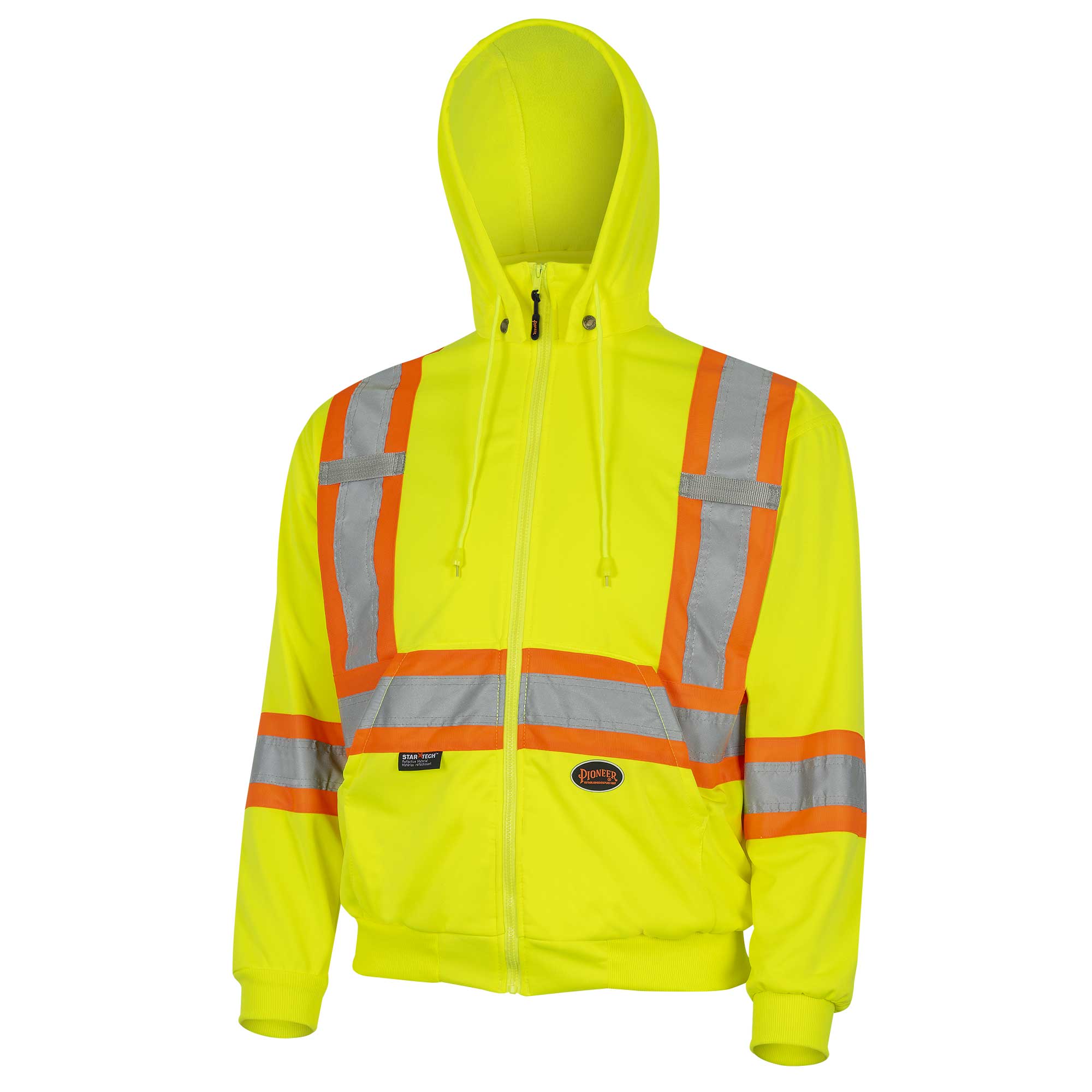 Hi-Viz Safety Hoodies - 7 oz (240 GSM) Micro Fleece - HV Yellow/Green