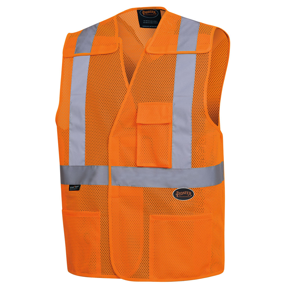 Hi-Viz Safety Mesh Vest with 2" Tape - Hi-Viz Orange