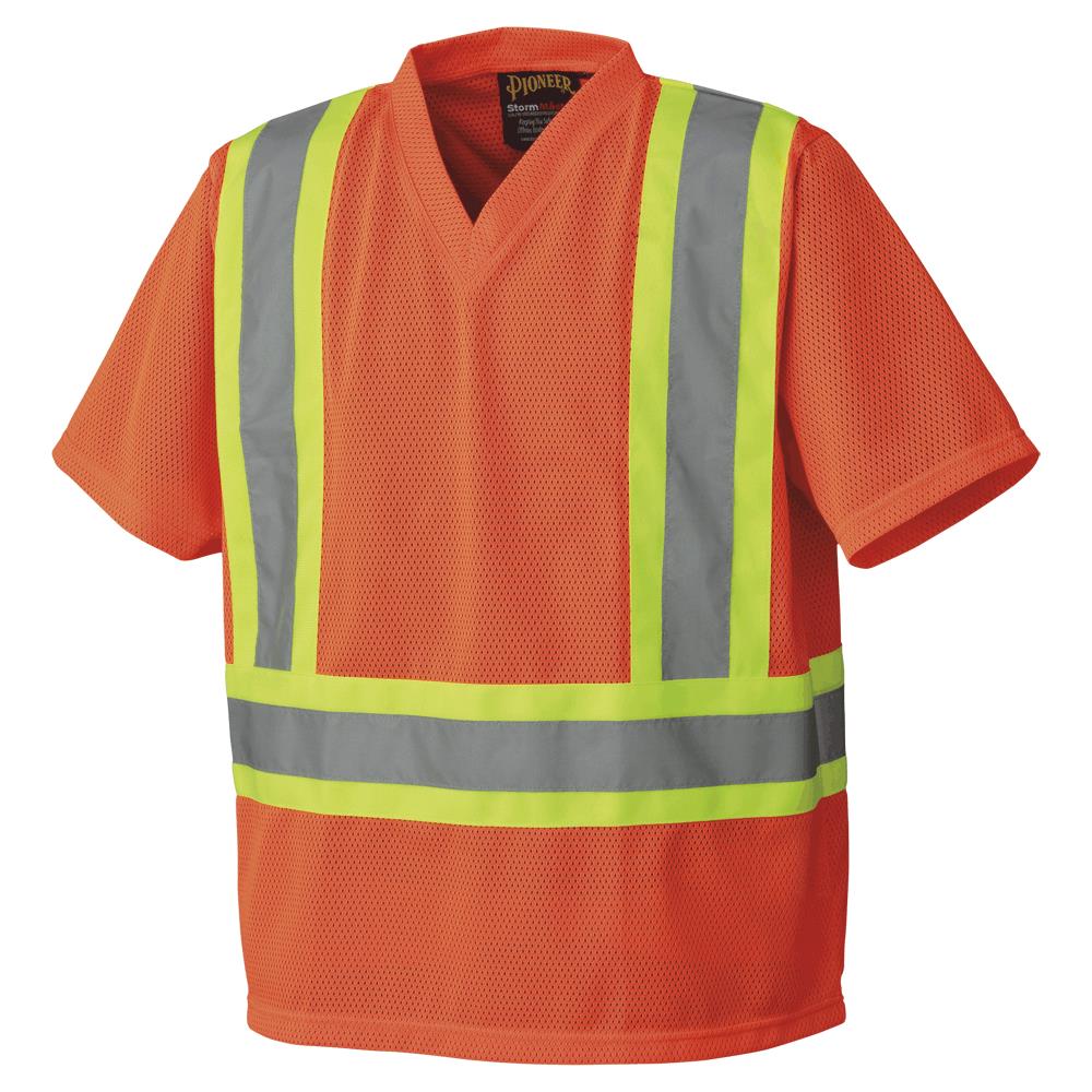 Hi-Viz Safety T-Shirts - Poly Mesh - Hangable Bag - Hi-Viz Orange