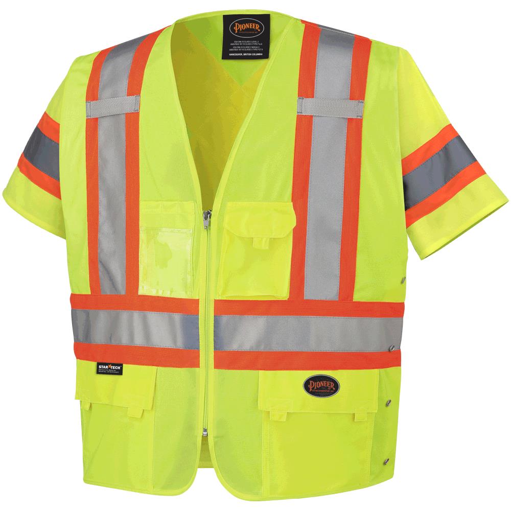 Hi-Viz Short-Sleeved Safety Vests - Tricot Poly Interlock