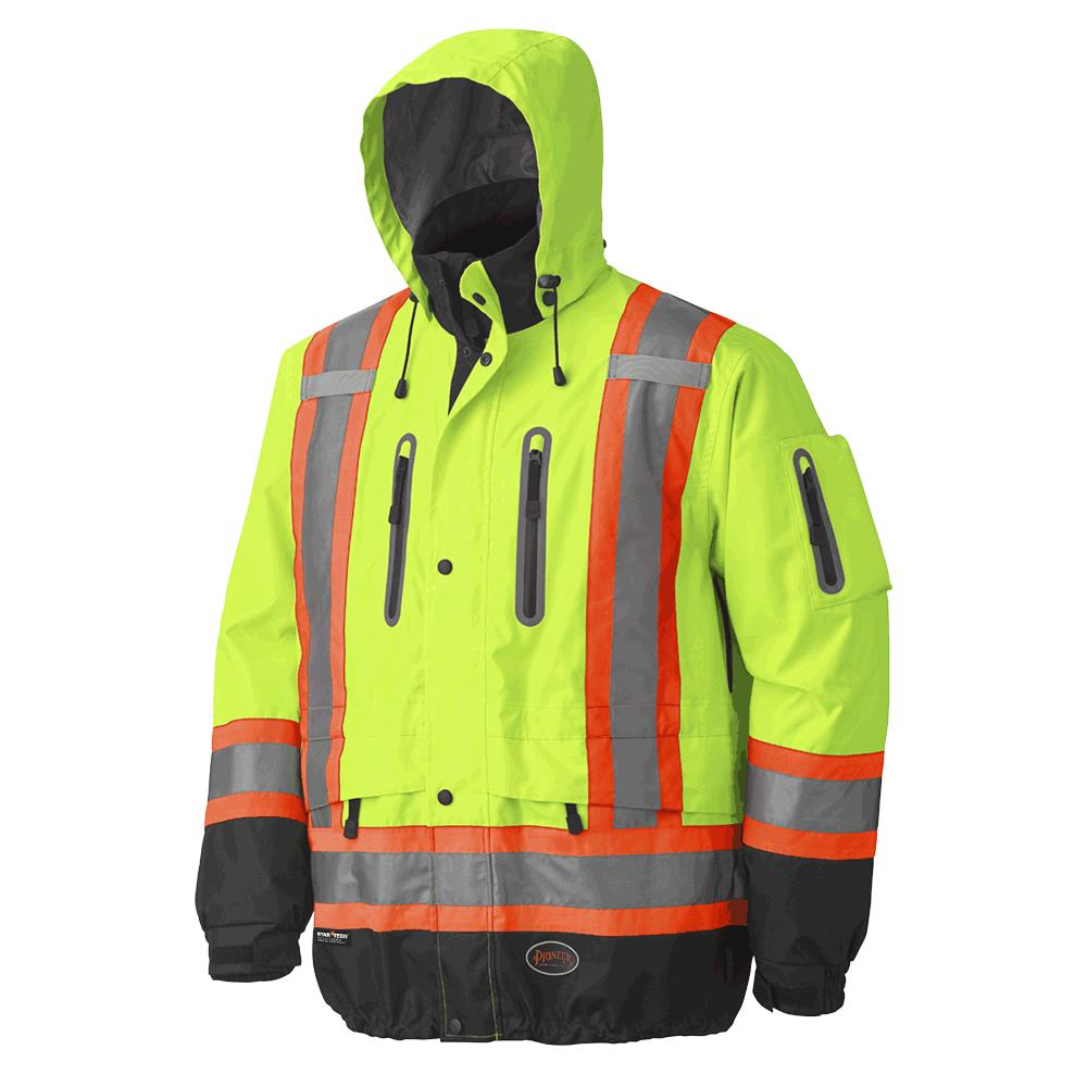 Hi-Viz Wtprf/Breathable Premium Safety Jackets - 300D Oxford Poly - HV Yw/Grn