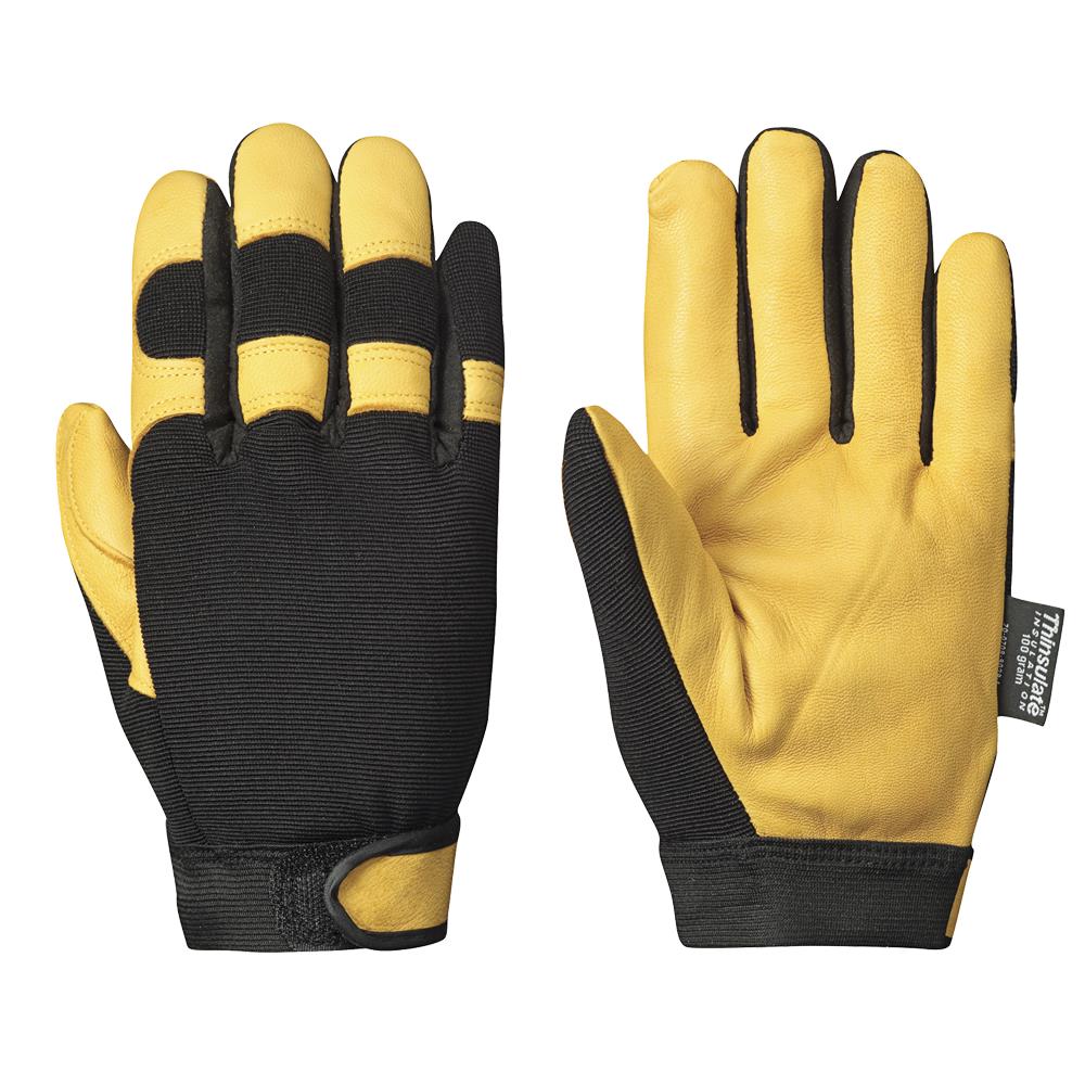 Mechanic's Style Ergonomic Gloves - 1-Piece Palm - Thinsulate® Lined