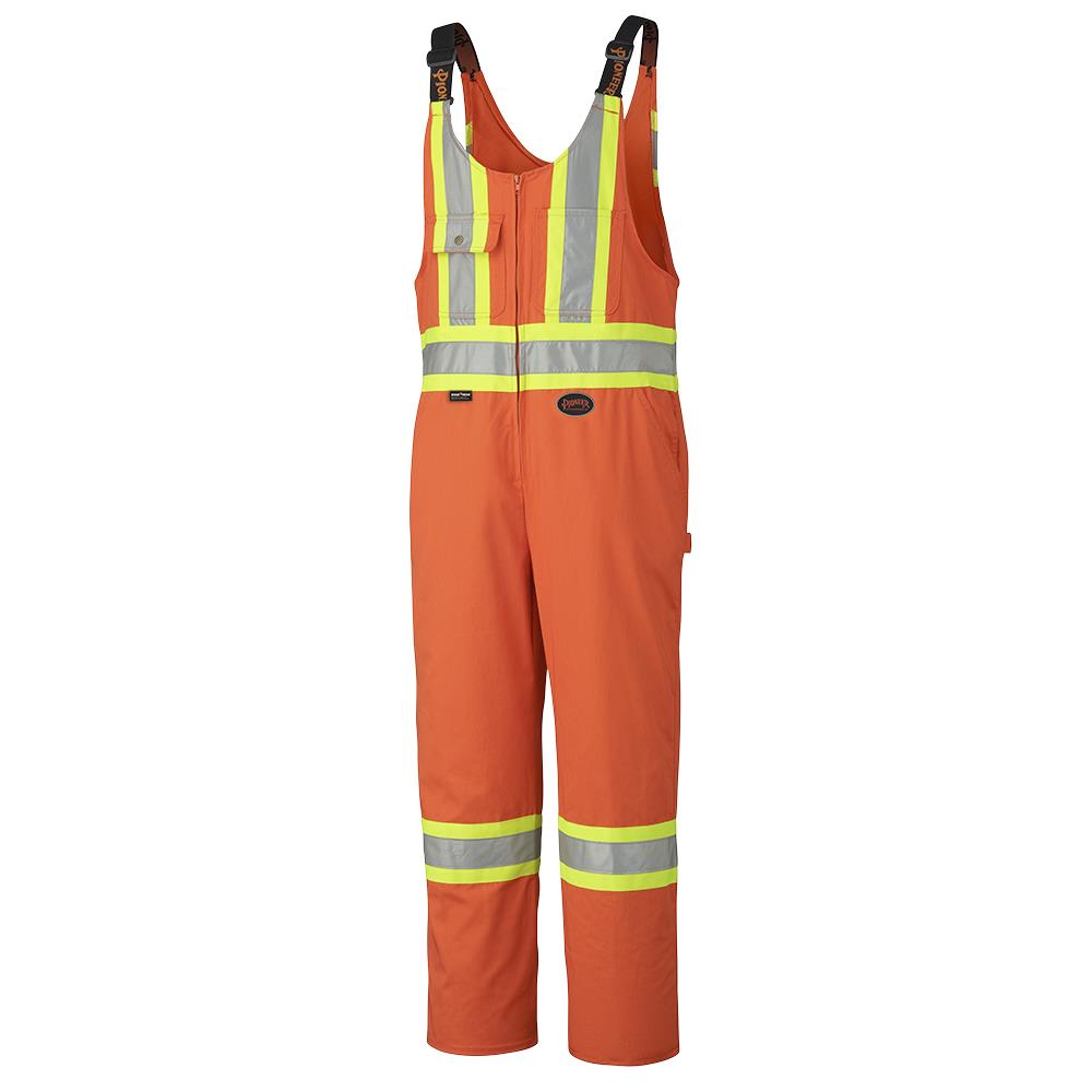 Polyester/Cotton Safety Overalls 7 oz with leg zippers - Hi-Viz Orange - Tall