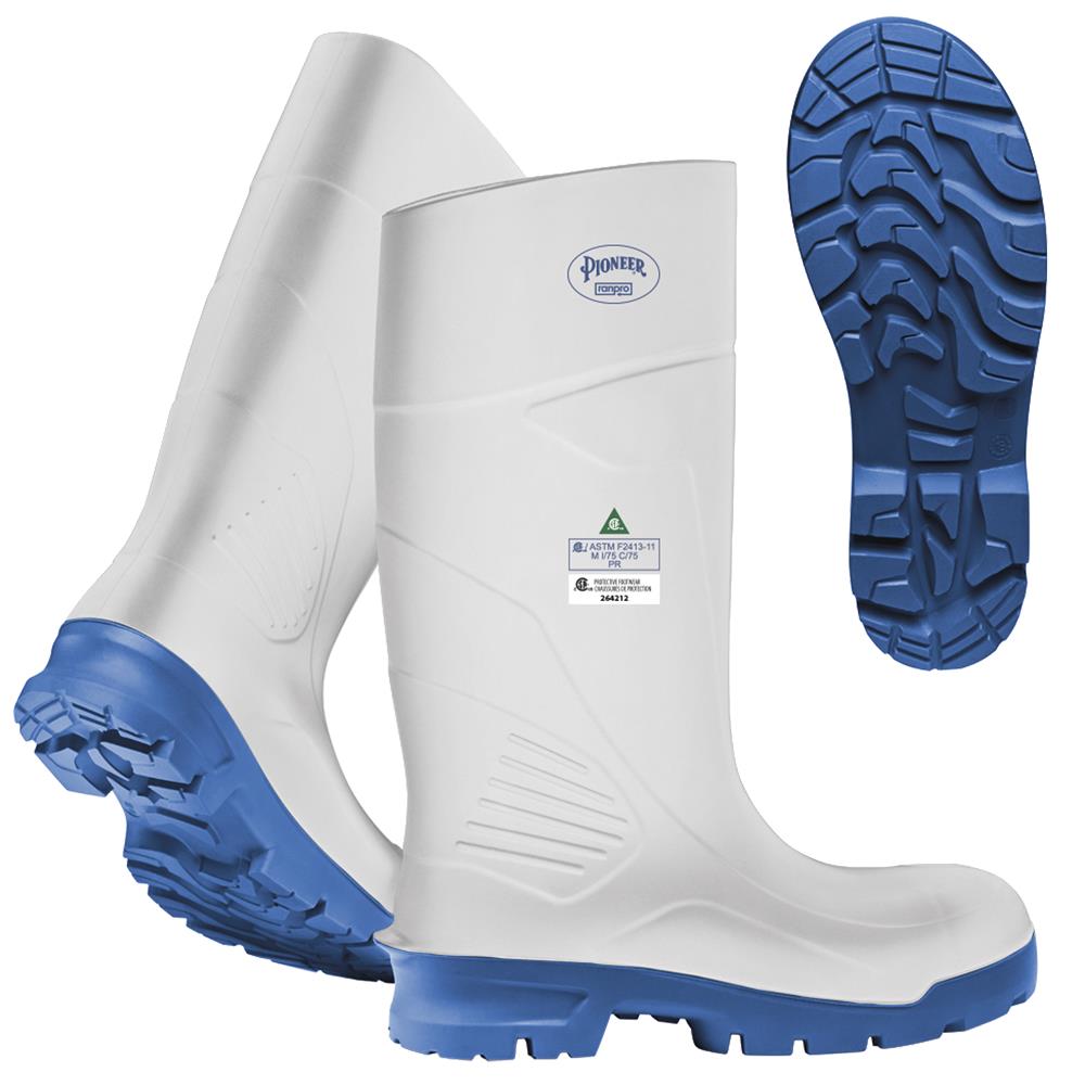 Ranpro Steel Toe/Plate PU Boots - White