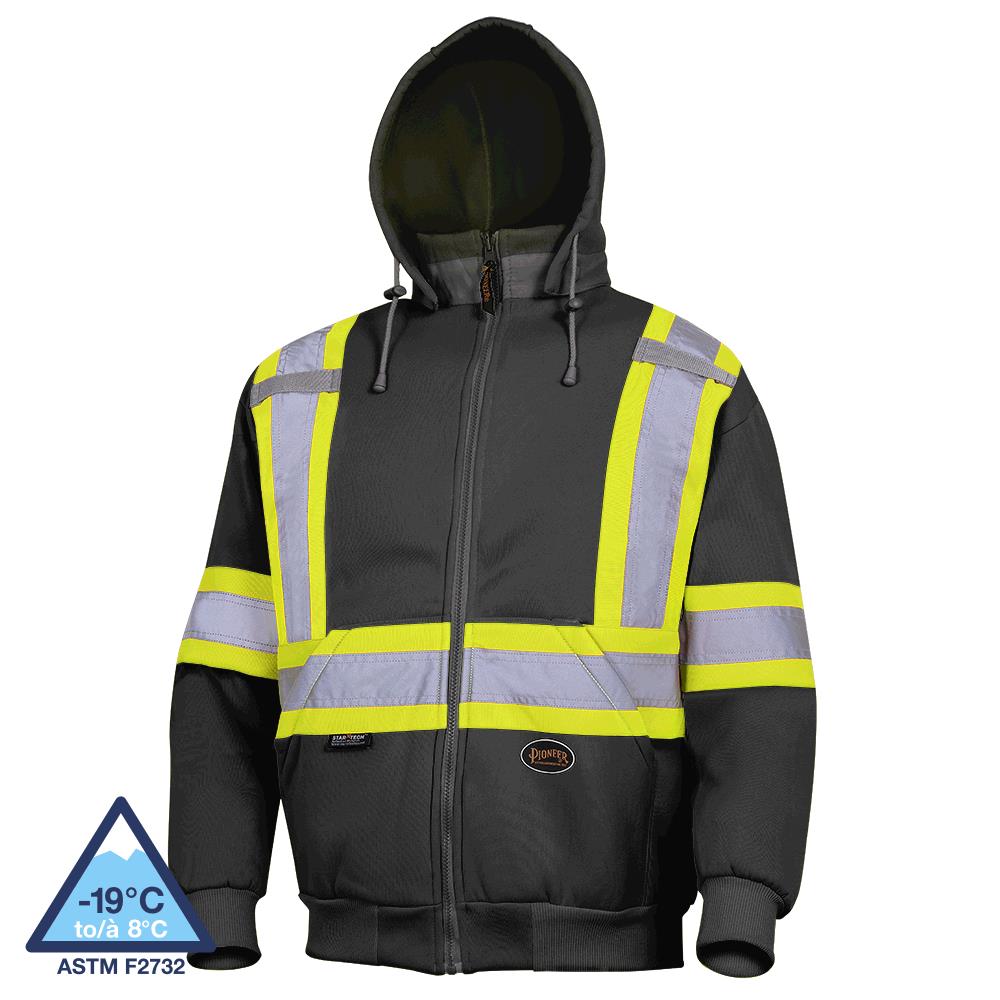 Safety Hoodies - 10.5 oz (360 GSM) Polyester Fleece - Black