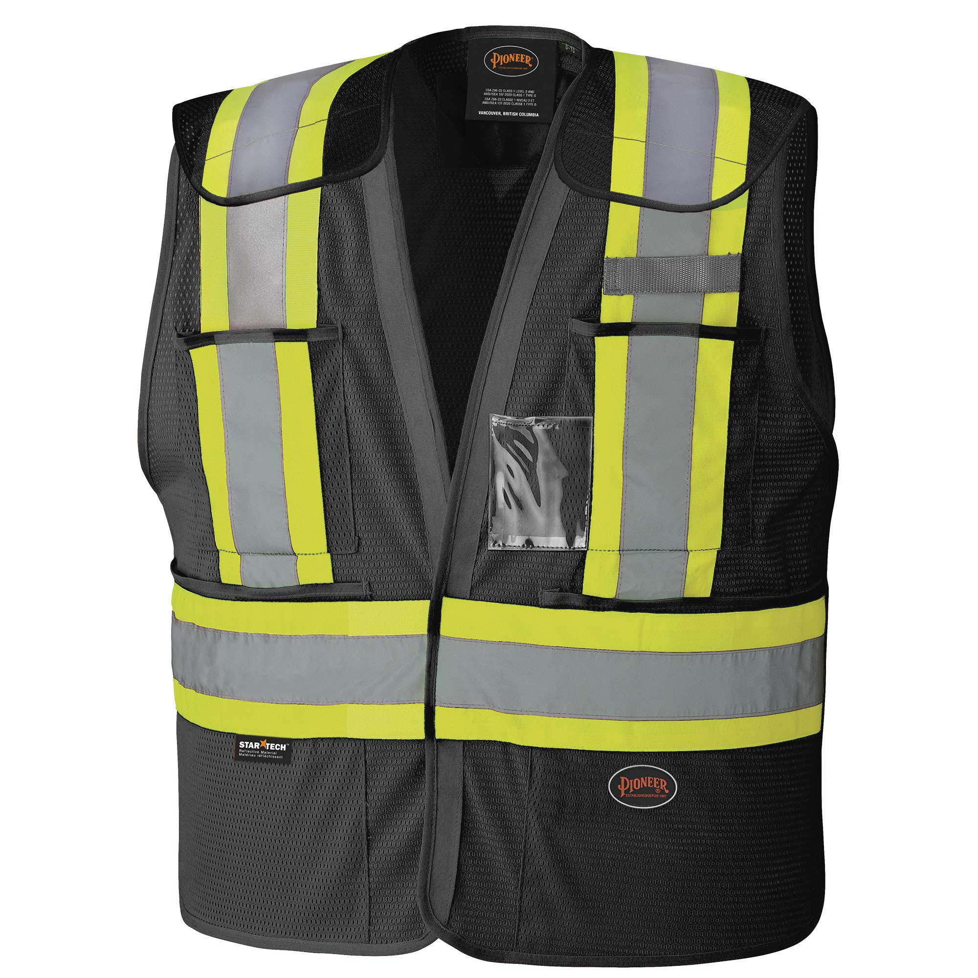 Safety Tear-Away Vests - Poly Mesh - Black