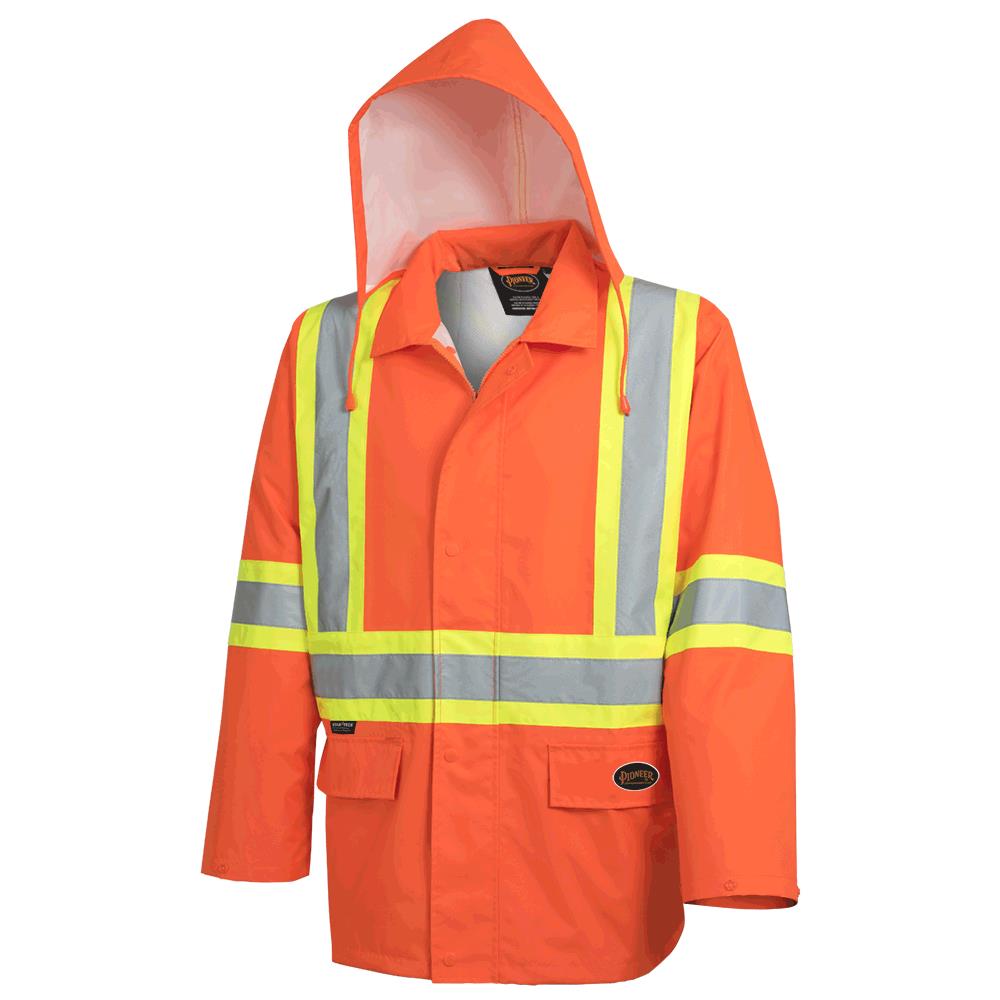 The Rock Hi-Vis Waterproof Safety Jackets - PU Coated 300D Oxford Polyester-Pioneer