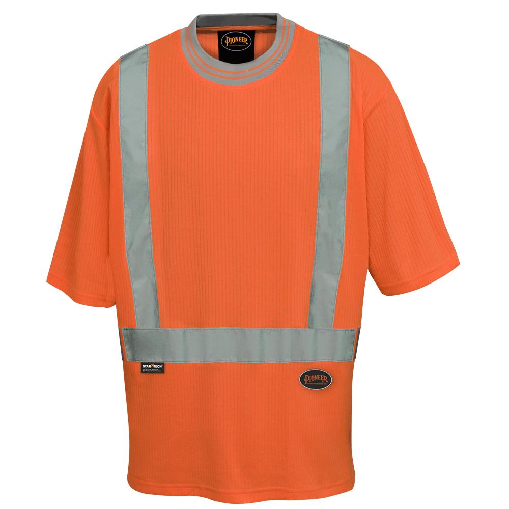 Women's Hi-Viz Drop Stitch T-Shirts - Poly/Cotton - HV Orange